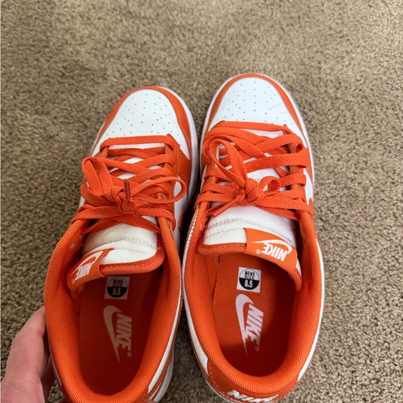 Nike Shoes - Nike White and Orange Low-Top Sneakers
